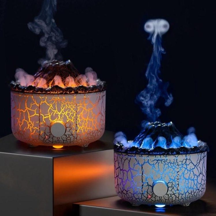 Volcano Humidifier Aromatherapy Machine Spray Jellyfish Air Flame Humidifier Diffuser