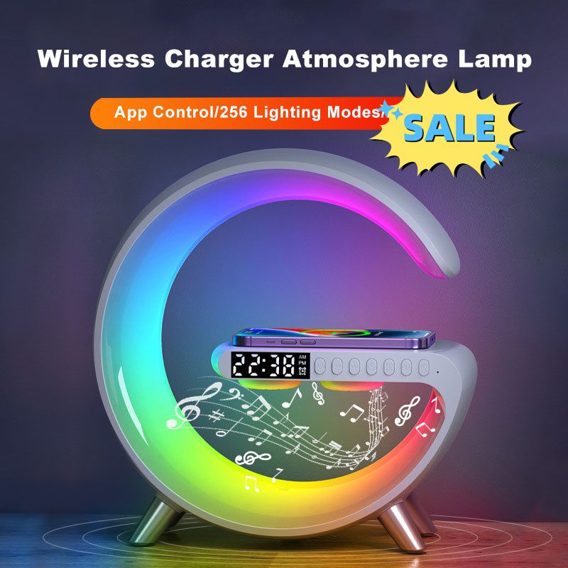 Intelligent LED Lamp Bluetooth Speaker Wireless Charger Atmosphere Lamp