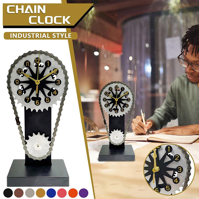 Vintage Industrial Style Gear Clock – Art Desktop Clock for Home and Bar Decor